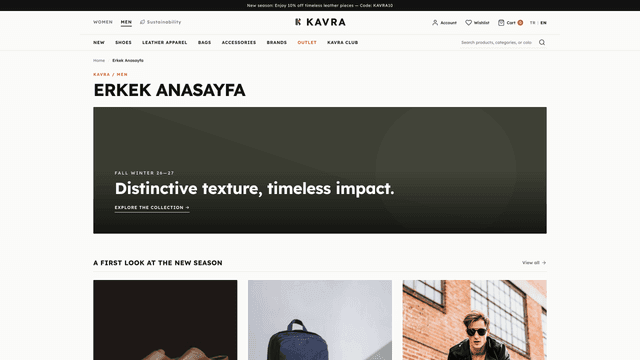 Shopify fashion store desktop collection grid