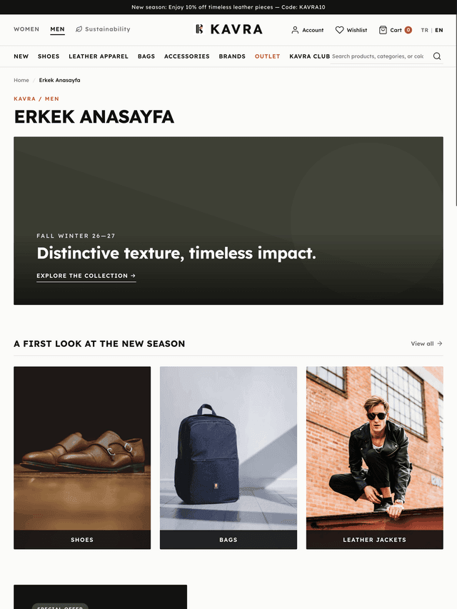 Shopify fashion store tablet collection layout